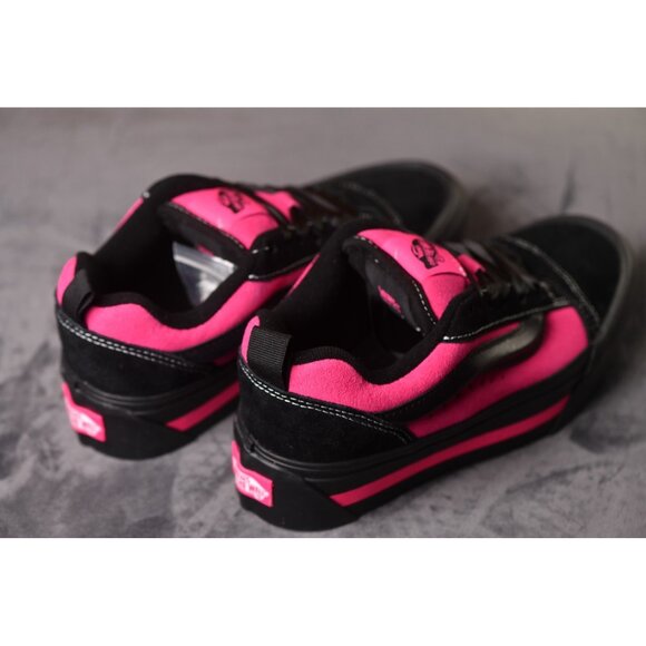 New! Size: 7.5 Women | VANS Knu Skate Platform Stacked | Black/Pink Satin - Picture 7 of 16
